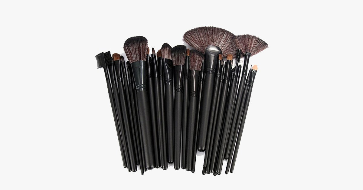 Professional 32 Piece Makeup Brush Kit with Case - Fesara