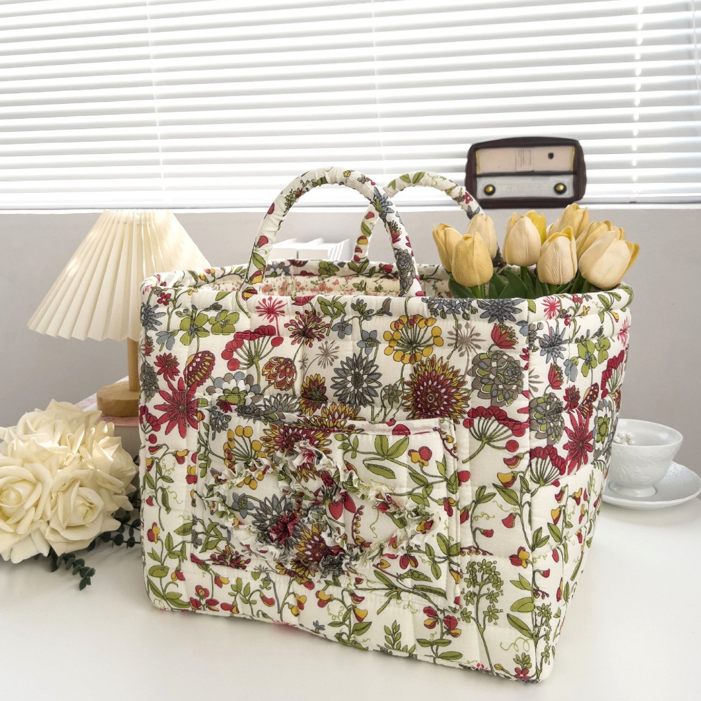 Rustic Woven Cloth Storage Basket