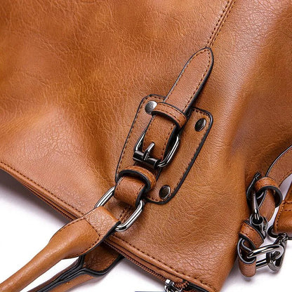 Classic Real Leather Tote Handbag