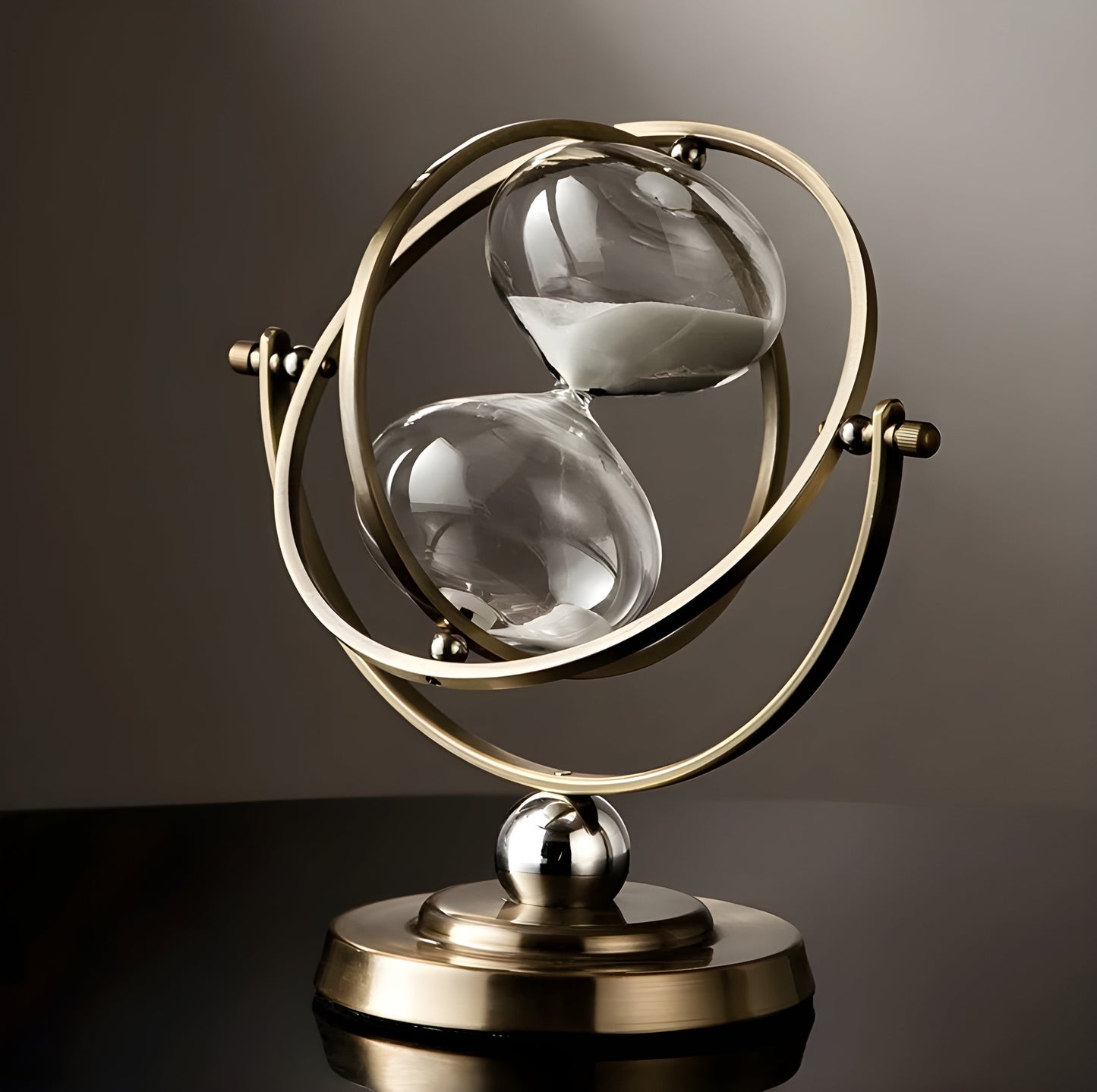 Classic Hourglass Clock with Gold Finish