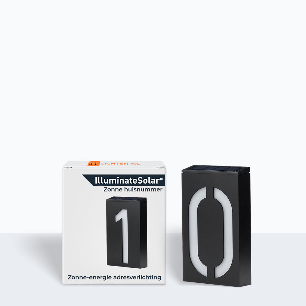 Solar Powered Illuminated House Number Sign
