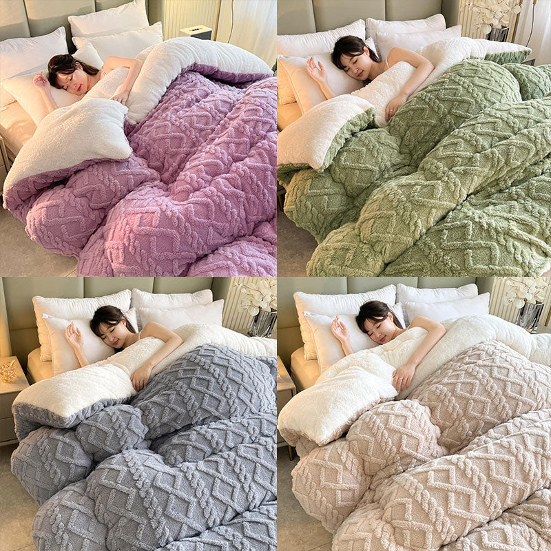 Soft Plush Winter Duvet Cover - Warm Fleece Bedding Set