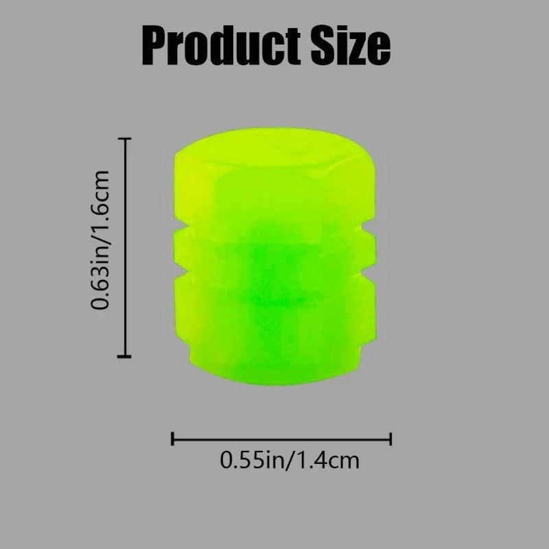 Bright Green LED Tire Valve Caps 20-Pack Universal Fit