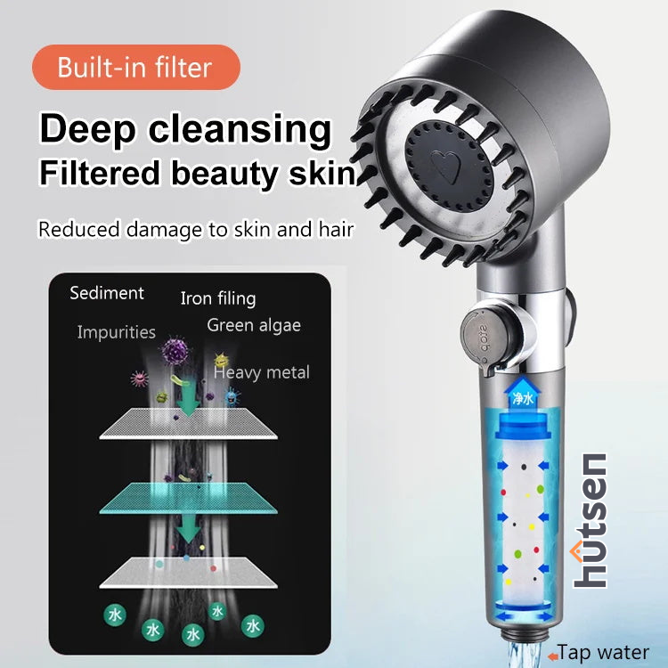Relaxing 4-in-1 Spa Showerhead for Skin and Mind