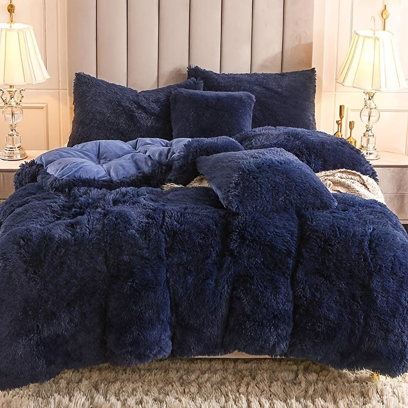 Cozy Fesara Plush Duvet Cover Set with Zipper