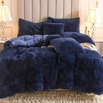 Cozy Fesara Plush Duvet Cover Set with Zipper