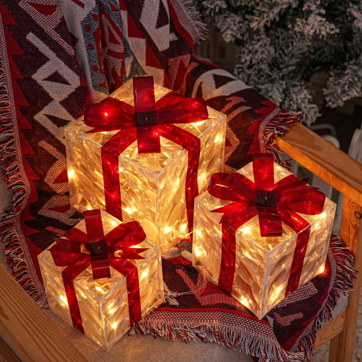 Bright Christmas Gift Boxes Set of 3 - Fesara