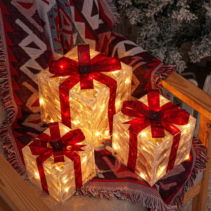 Bright Christmas Gift Boxes Set of 3 - Fesara