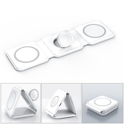 Compact 3-in-1 Portable Wireless Charging Pad