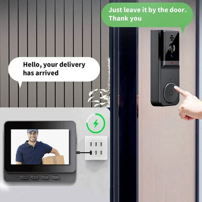 Wireless Video Doorbell with 4.3 Screen and Long Battery Life
