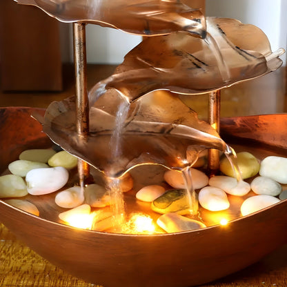 Classic Bronze Water Fountain with LED Light