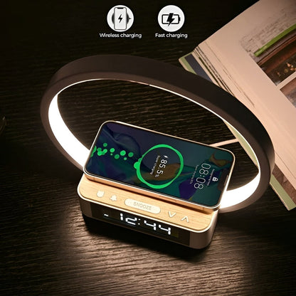 Smart LED Desk Lamp with Wireless Charging & Clock