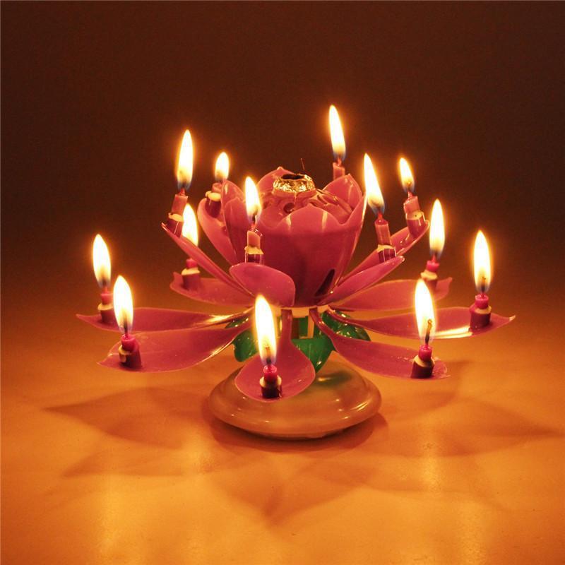 Colorful Blooming Birthday Candle