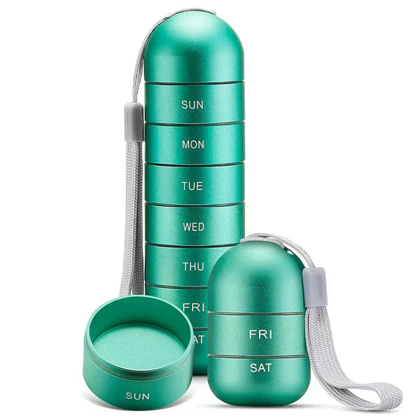 Waterproof Daily Pill Box with 7 Storage Compartments