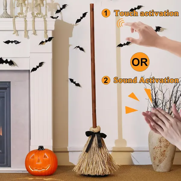 Spooky Floating Broom Decor