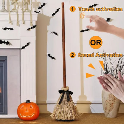 Spooky Floating Broom Decor