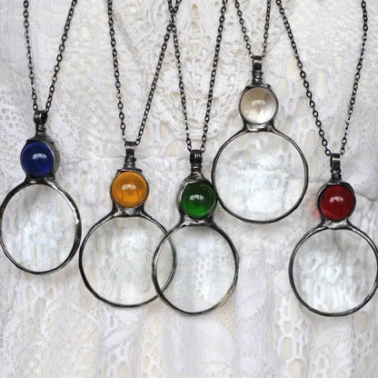 Elegant Magnifier Pendant Necklace