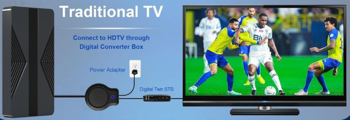 Compact Indoor TV Antenna with Base