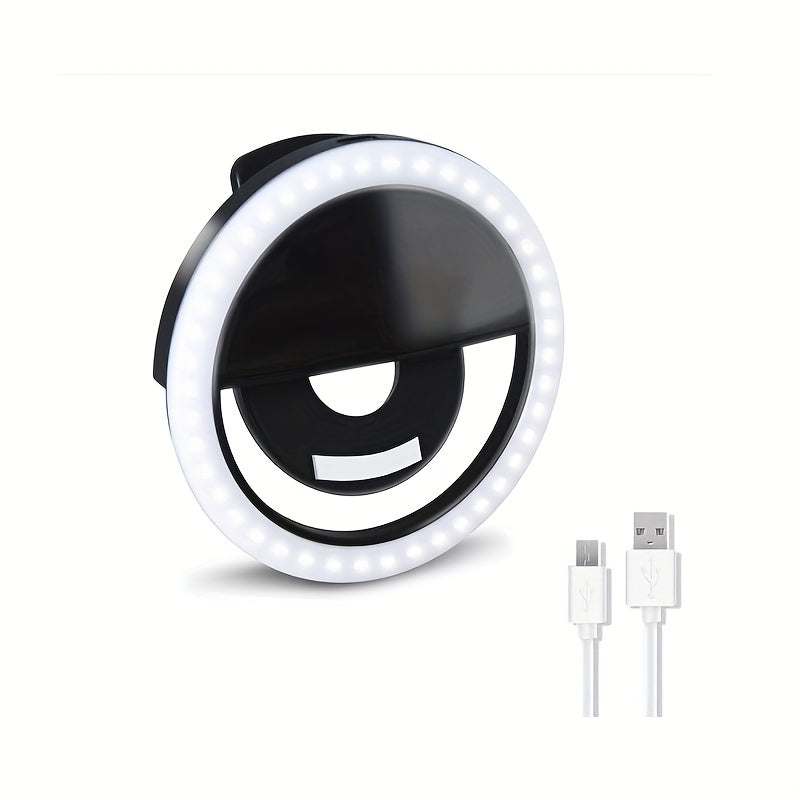 LED Selfie Ring Light with Rechargeable Battery – Perfect Circle Light for Makeup and Photography, Compatible with Phones and Computers-5