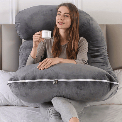 Comfortable J-Shaped Pregnancy Pillow - Fesara