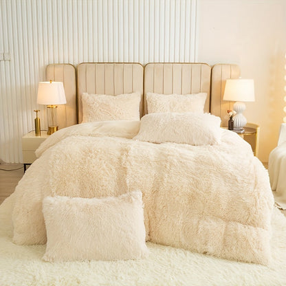 Cozy Fesara Plush Duvet Cover Set with Zipper