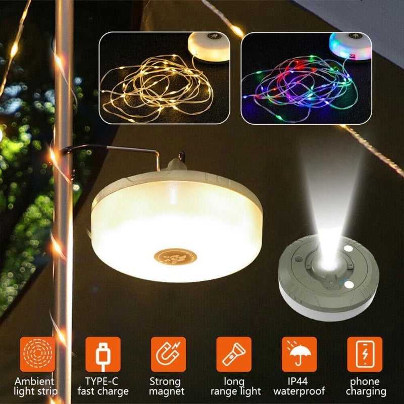 Portable LED Camp Light with USB Recharge and Magnet Base