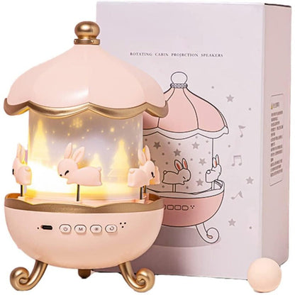 Colorful Kids 360° Spin Rabbit Night Light Projector