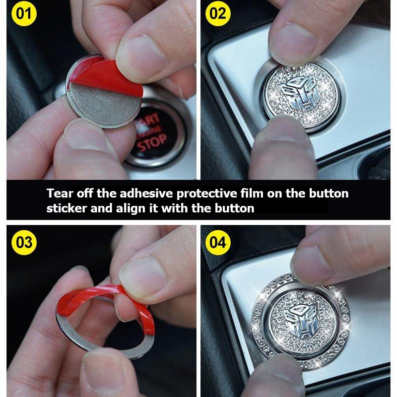 Luxury Crystal Car Starter Button Ring Cover