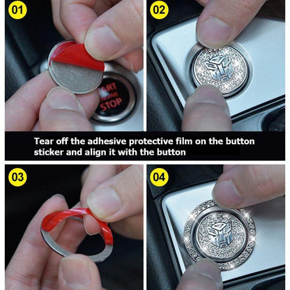 Luxury Crystal Car Starter Button Ring Cover