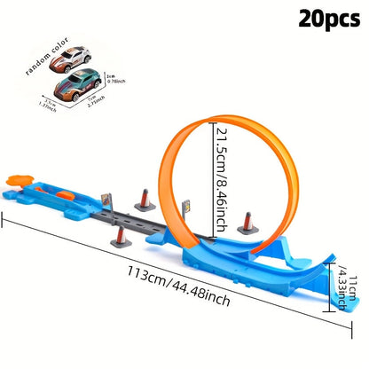 Fun Kids Racing Track Set with 2 Cars & 360 Spin