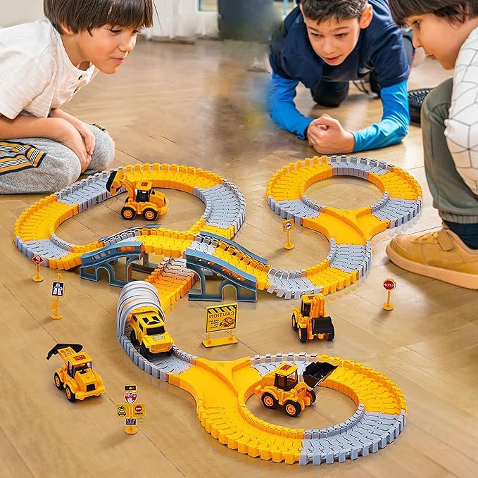 Glowing LED Racing Track Set with Flexible Tracks - Fesara