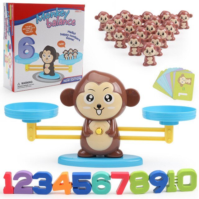 Colorful Monkey Balance Scale
