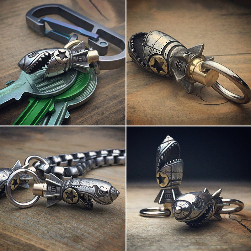 Tough Skull Pendant Keychain