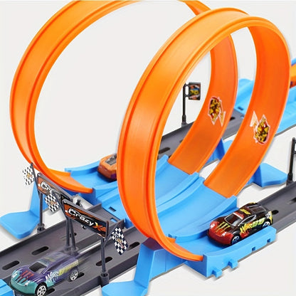 Fun Kids Racing Track Set with 2 Cars & 360 Spin