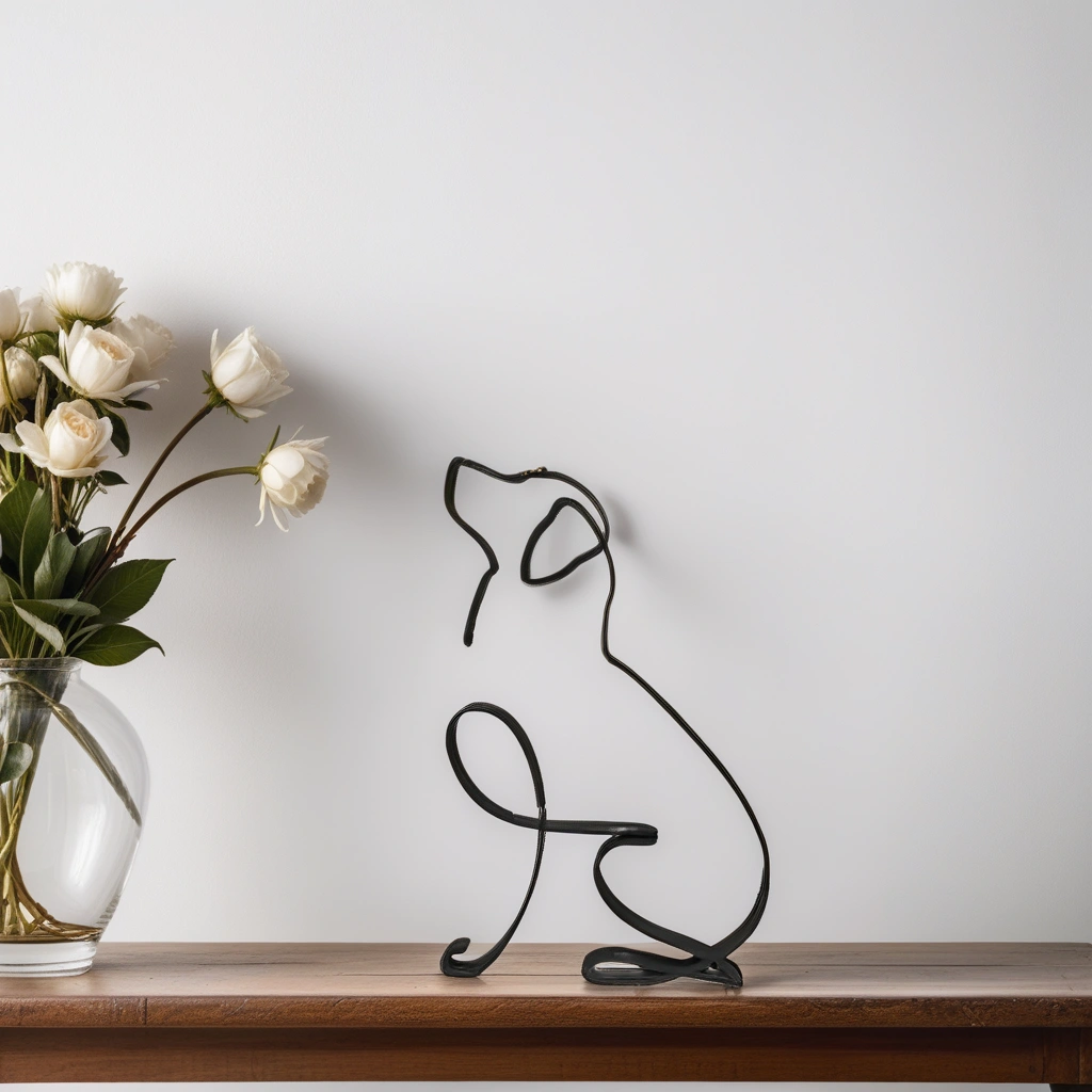 Stylish Dog Figurine | Unique Decor | Handcrafted Statue
