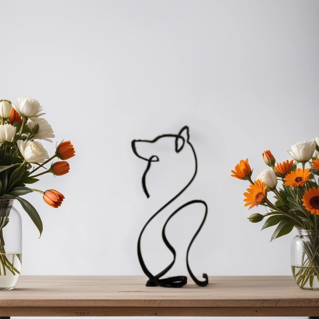 Stylish Dog Figurine | Unique Decor | Handcrafted Statue