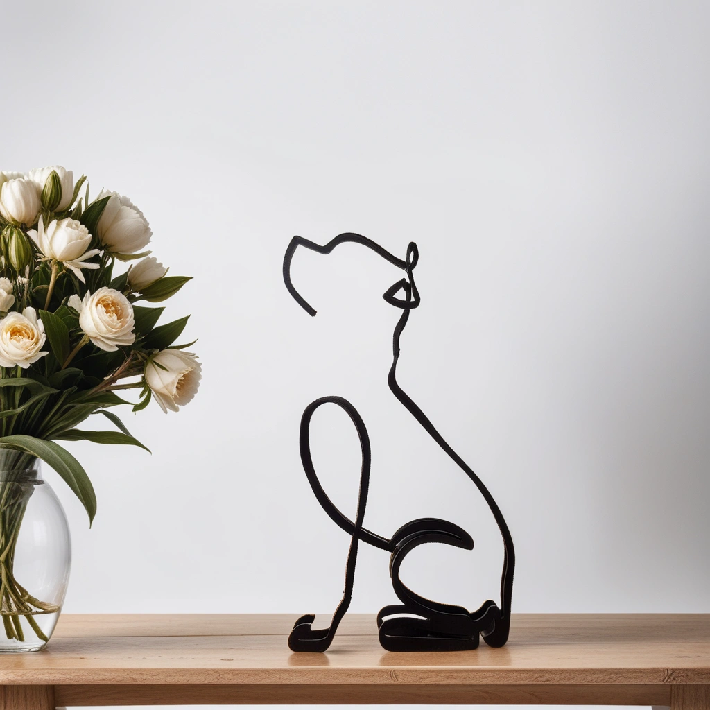 Stylish Dog Figurine | Unique Decor | Handcrafted Statue