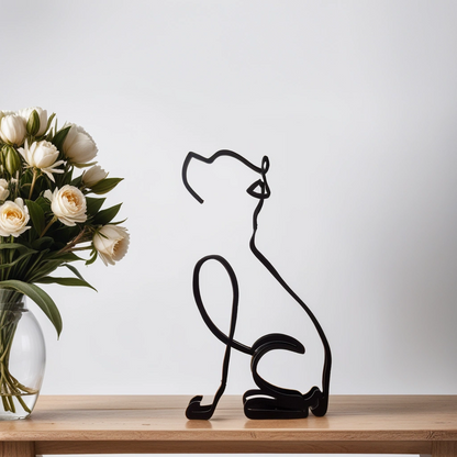 Stylish Dog Figurine | Unique Decor | Handcrafted Statue