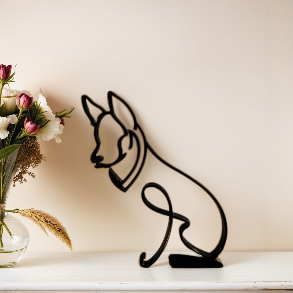 Stylish Dog Figurine | Unique Decor | Handcrafted Statue