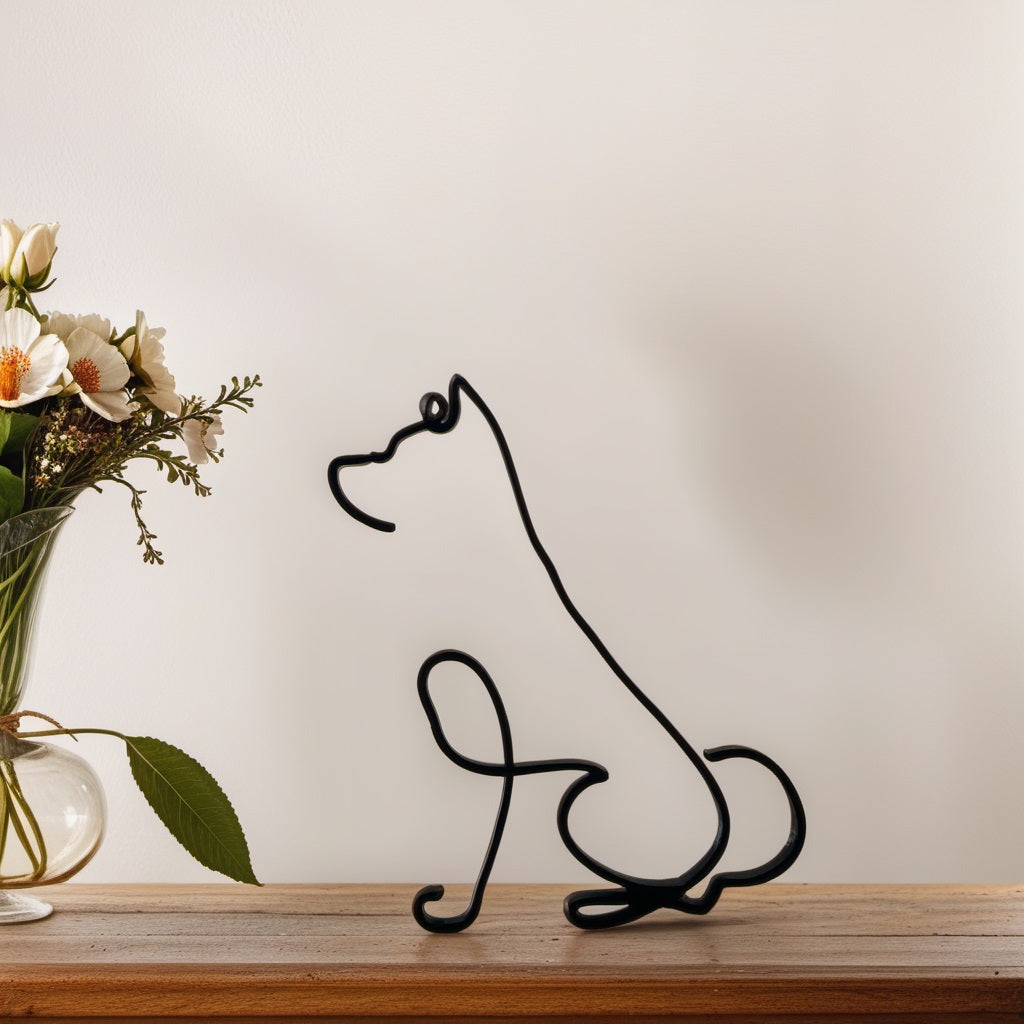 Stylish Dog Figurine | Unique Decor | Handcrafted Statue
