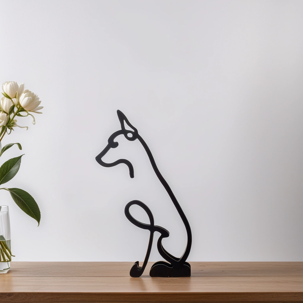 Stylish Dog Figurine | Unique Decor | Handcrafted Statue