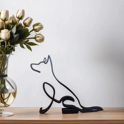 Stylish Dog Figurine | Unique Decor | Handcrafted Statue