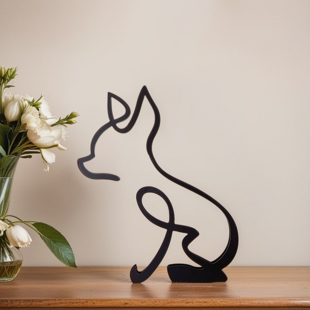 Stylish Dog Figurine | Unique Decor | Handcrafted Statue