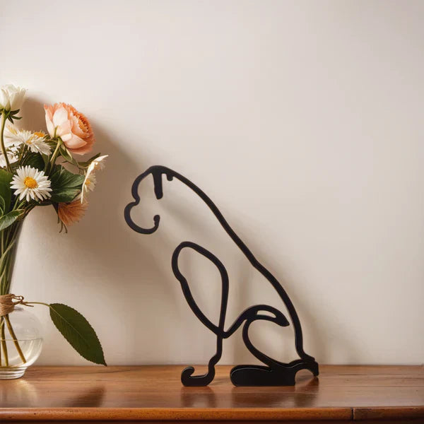 Stylish Dog Figurine | Unique Decor | Handcrafted Statue