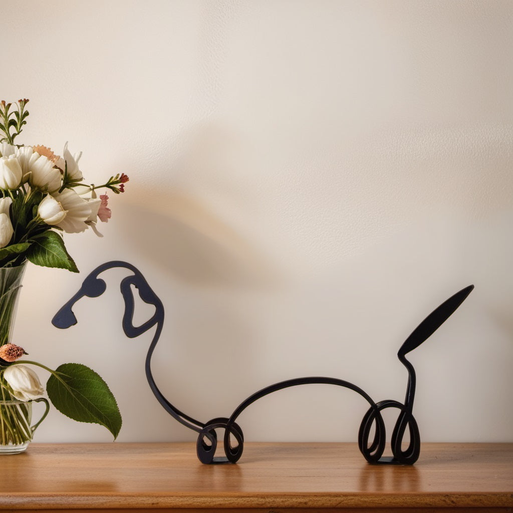 Stylish Dog Figurine | Unique Decor | Handcrafted Statue