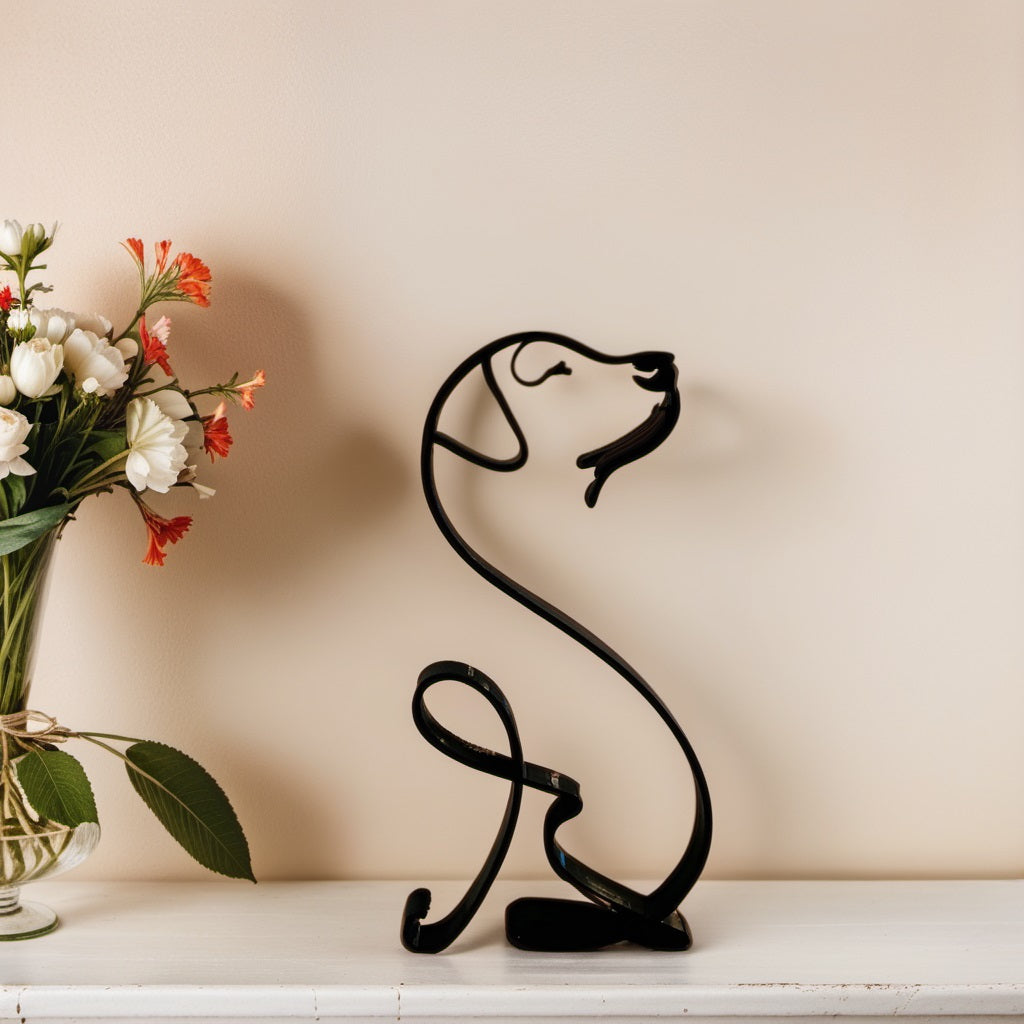 Stylish Dog Figurine | Unique Decor | Handcrafted Statue