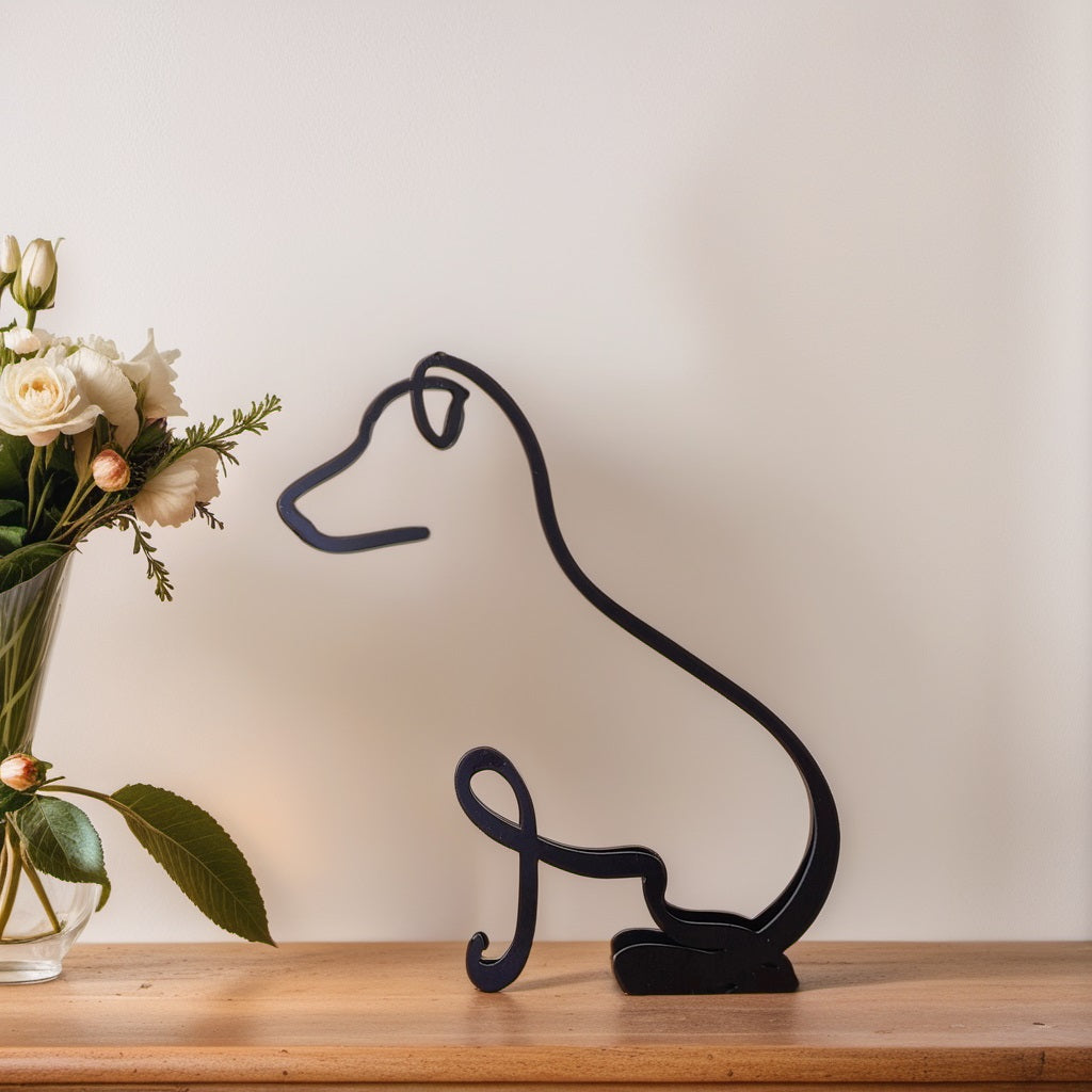 Stylish Dog Figurine | Unique Decor | Handcrafted Statue