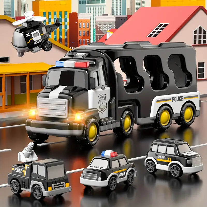 Fun Kids Police Truck Toy with Lights and Sounds