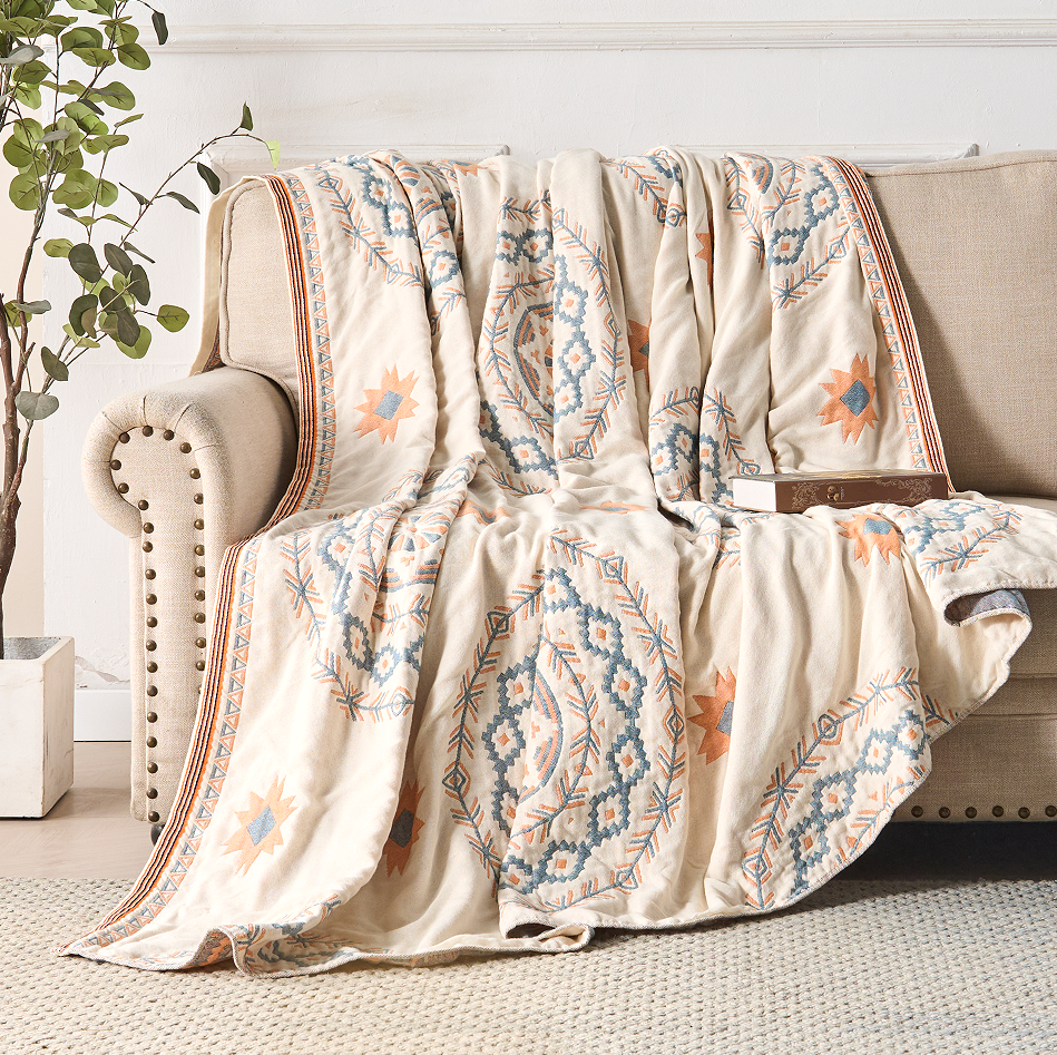 Colorful Floral Soft Throw Blanket
