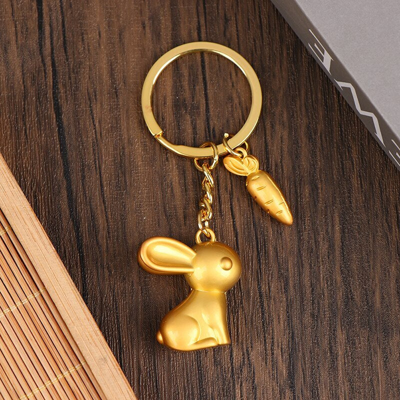 Fesara Cute Bunny Keychain Ring
